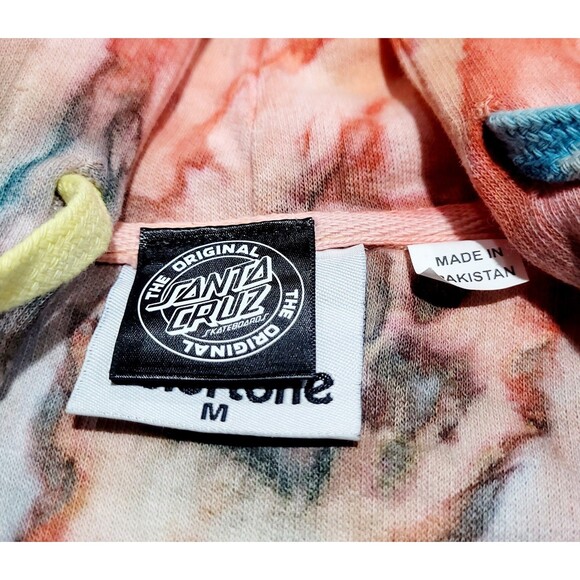 Santa Cruz Hoodie Tie Dye Skateboarding Pullover Sweatshirt Skate Medium - Picture 6 of 7
